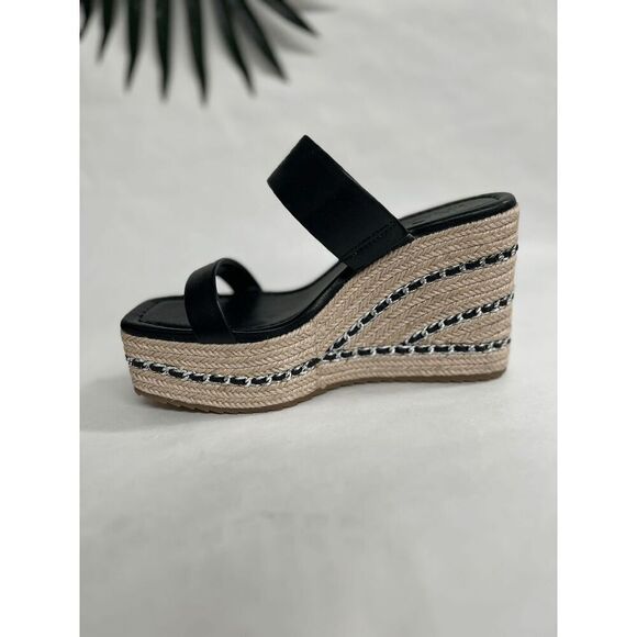 INC International Concepts Women's Nylana Chain Espadrille Sandals - Black 6M - Picture 2 of 7